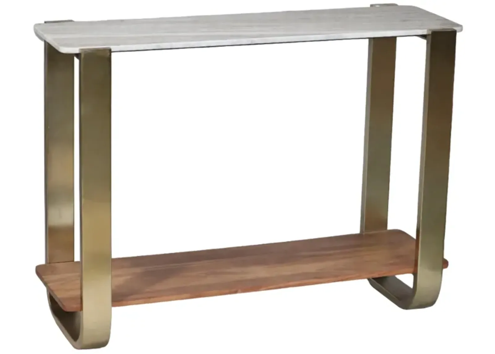 31" Marble Top Console, Gold Kd