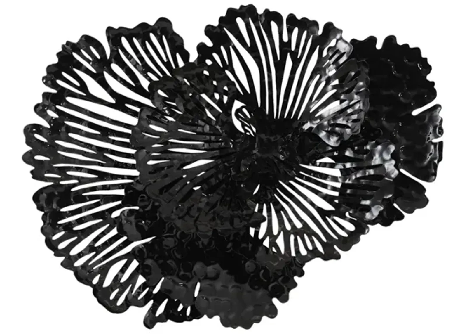 Flower Small Black Metal Wall Art