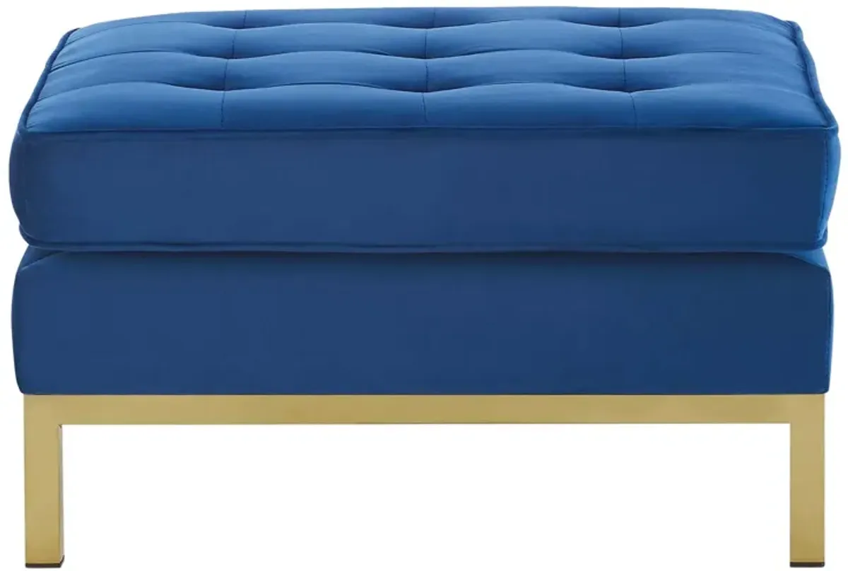 Loft Gold Stainless Steel Leg Performance Velvet Ottoman