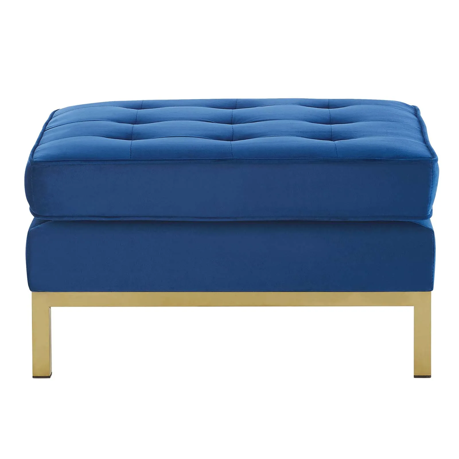 Loft Gold Stainless Steel Leg Performance Velvet Ottoman