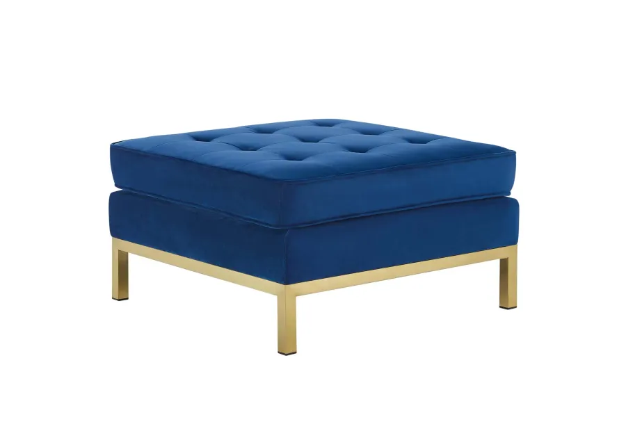 Loft Gold Stainless Steel Leg Performance Velvet Ottoman