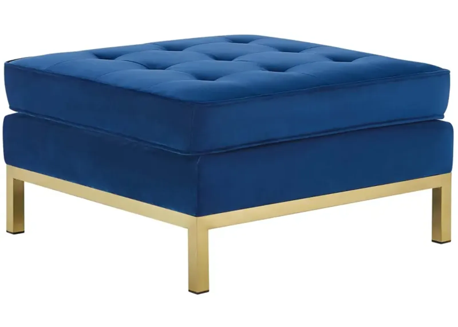 Loft Gold Stainless Steel Leg Performance Velvet Ottoman