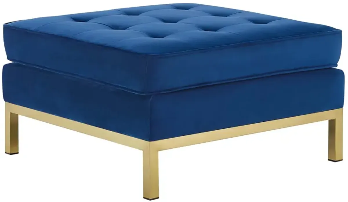 Loft Gold Stainless Steel Leg Performance Velvet Ottoman