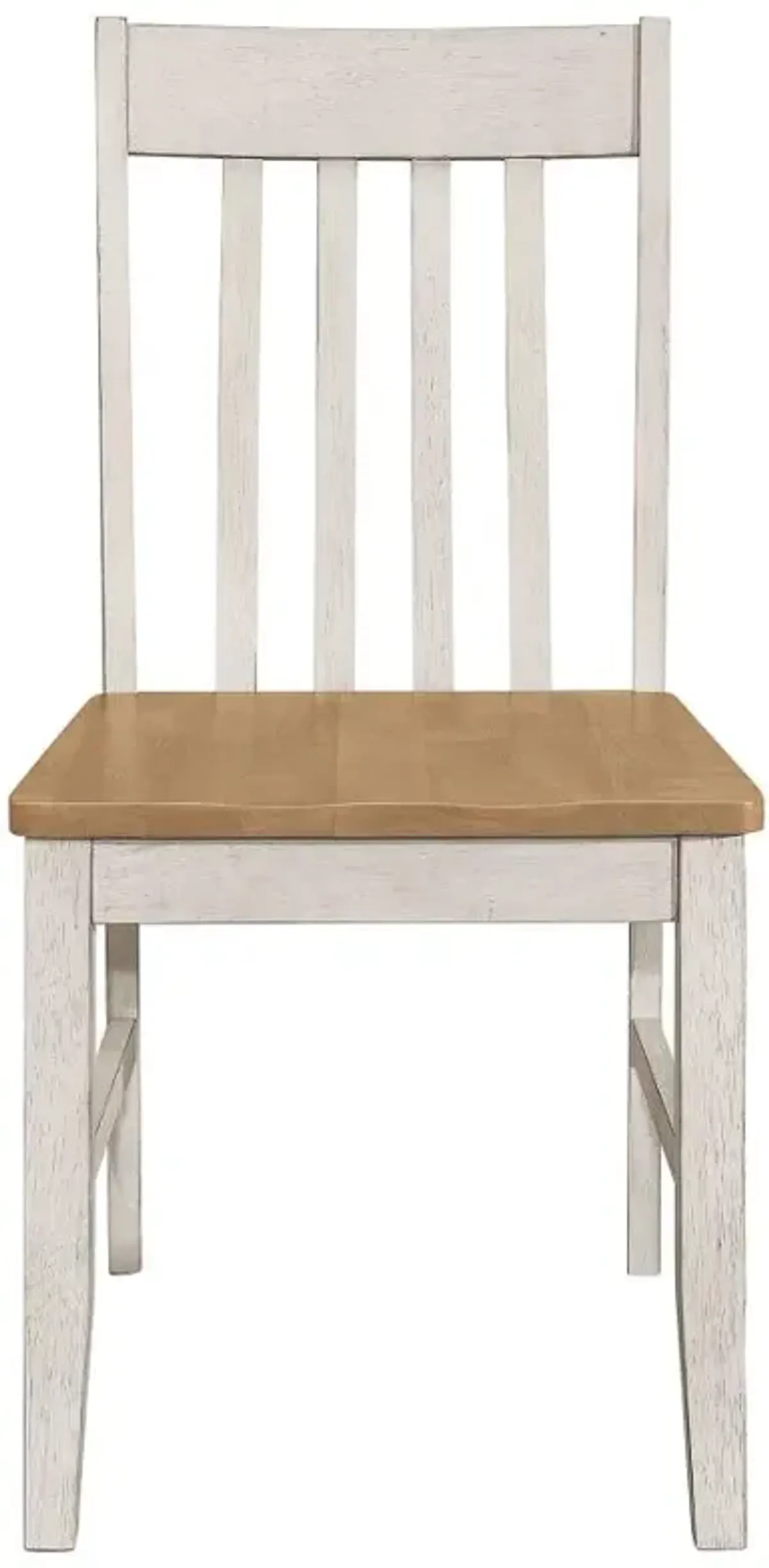 Kirby Slat Back Side Chair (Set of 2) Natural and Rustic Off White