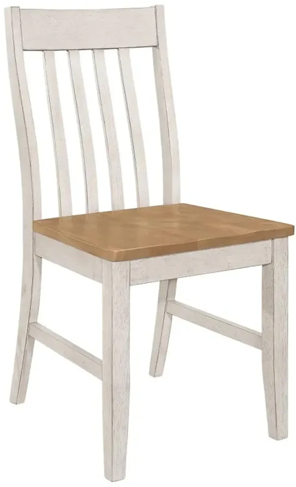 Kirby Slat Back Side Chair (Set of 2) Natural and Rustic Off White