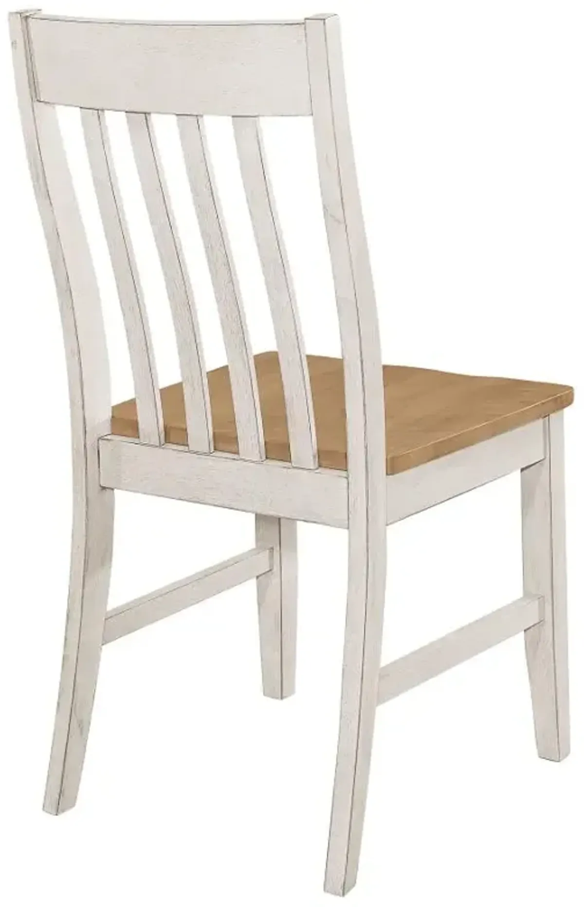 Kirby Slat Back Side Chair (Set of 2) Natural and Rustic Off White