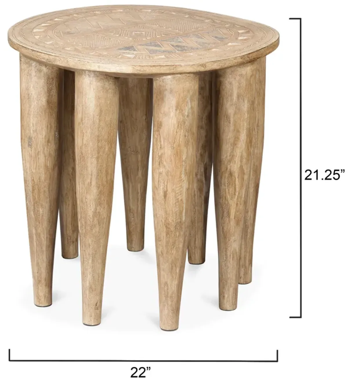 Naga Mango Wood Stool, Natural