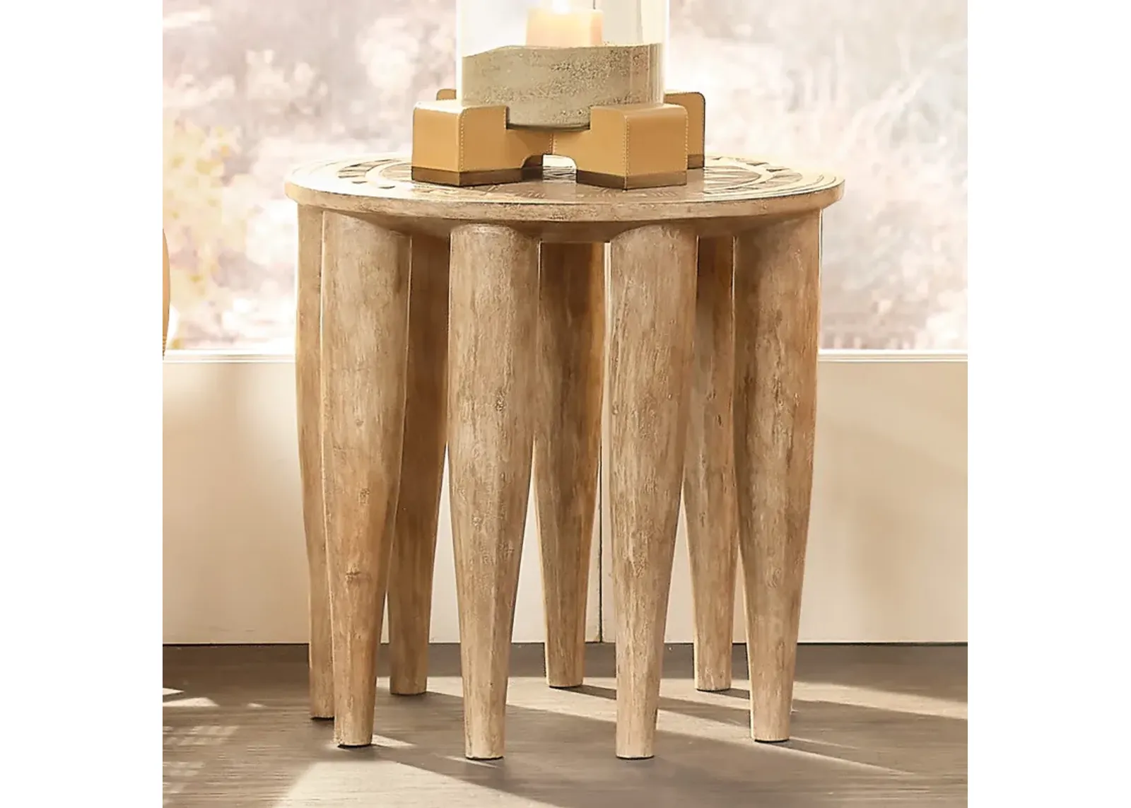 Naga Mango Wood Stool, Natural