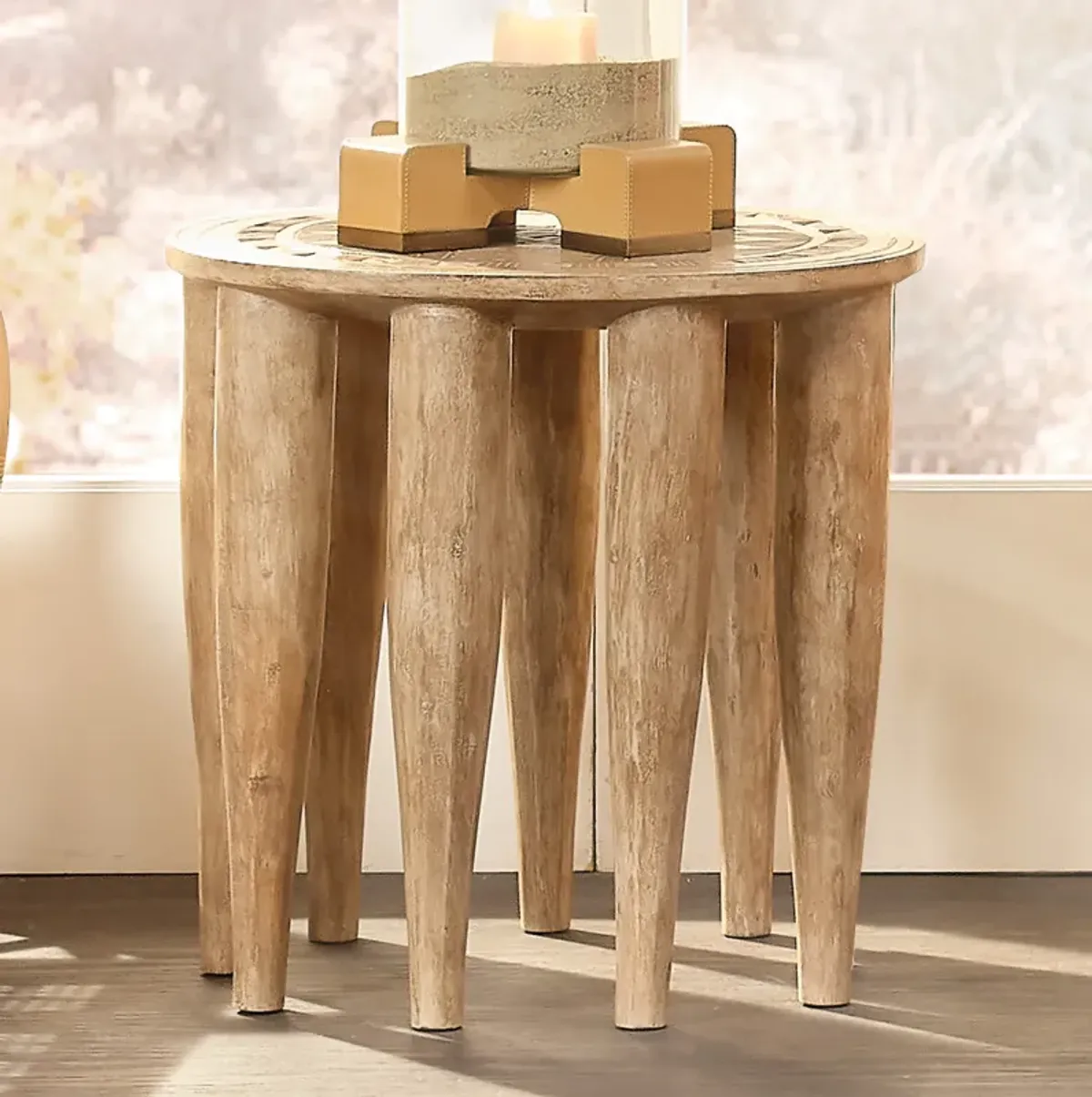 Naga Mango Wood Stool, Natural