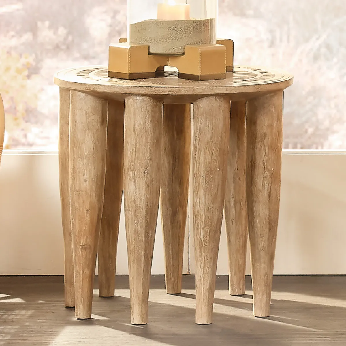 Naga Mango Wood Stool, Natural