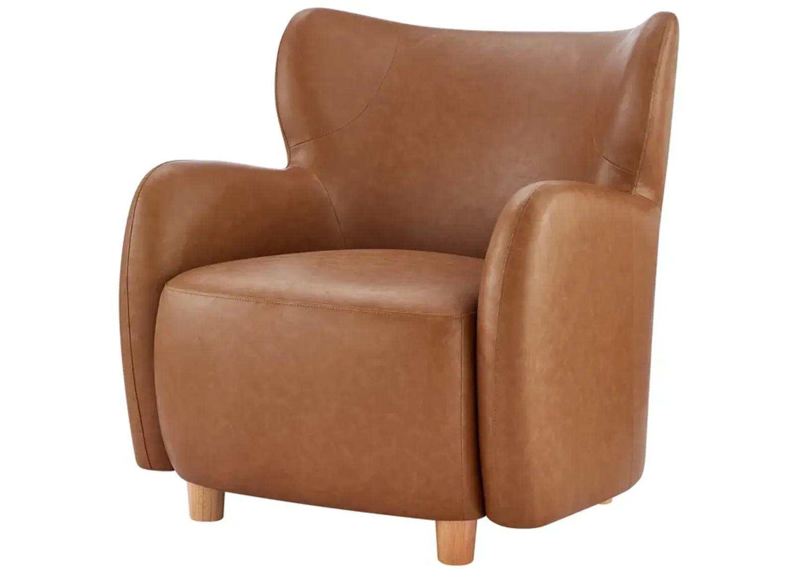 Tiffany KD PU Accent Arm Chair, Vintage Cider