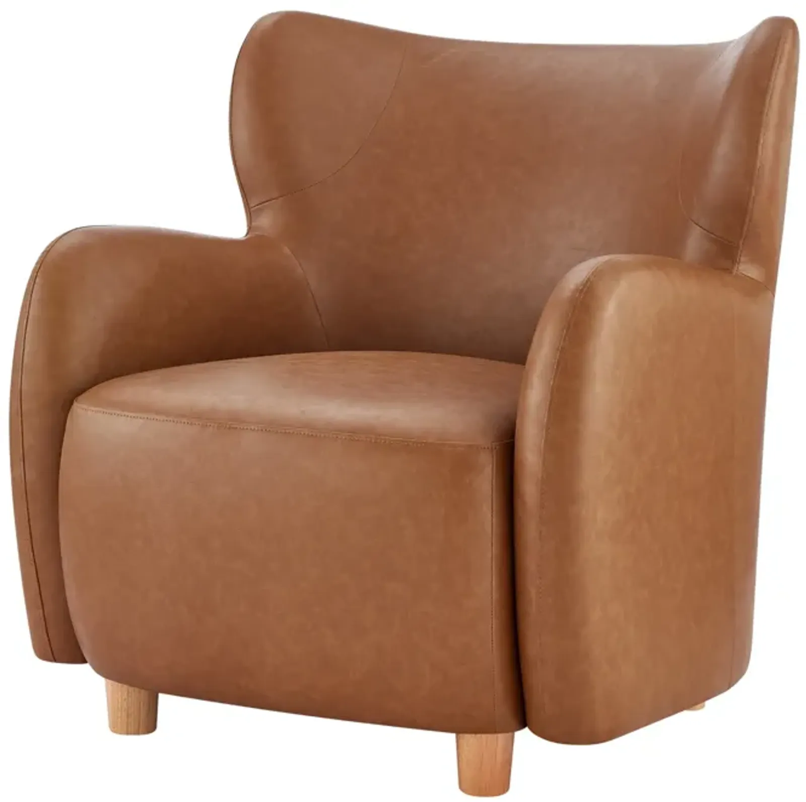 Tiffany KD PU Accent Arm Chair, Vintage Cider