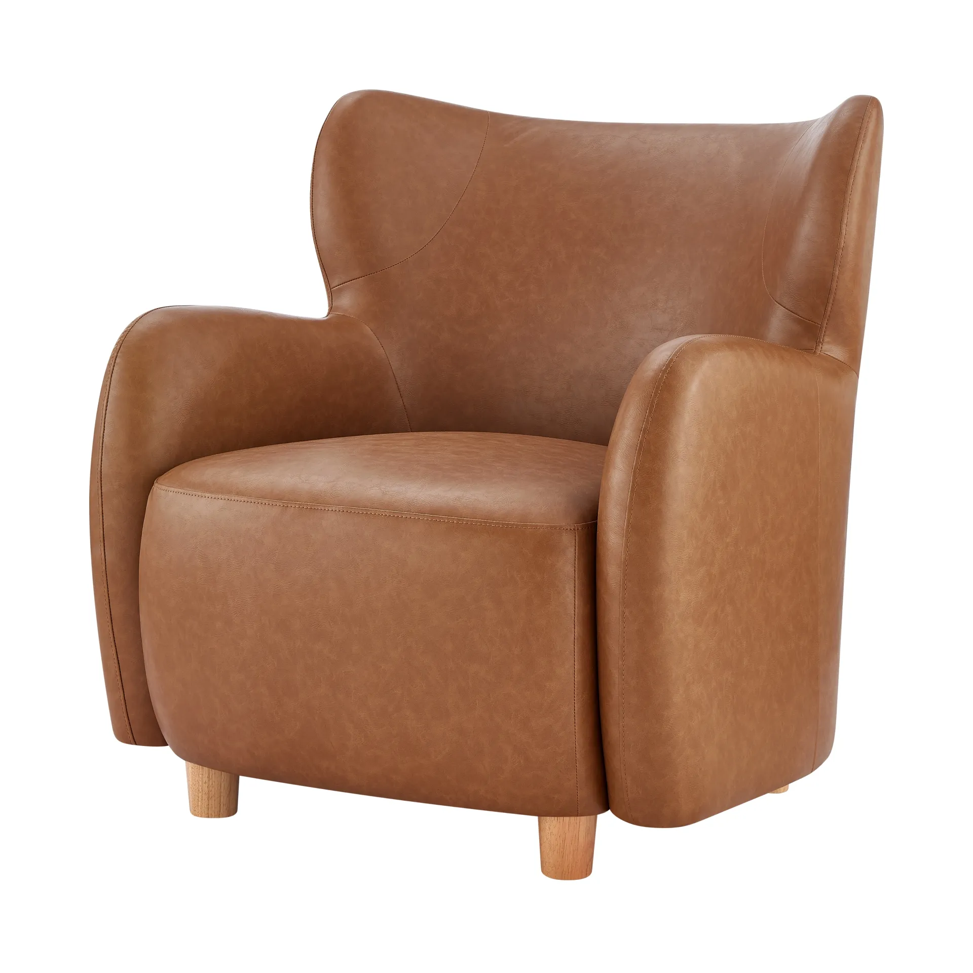 Tiffany KD PU Accent Arm Chair, Vintage Cider