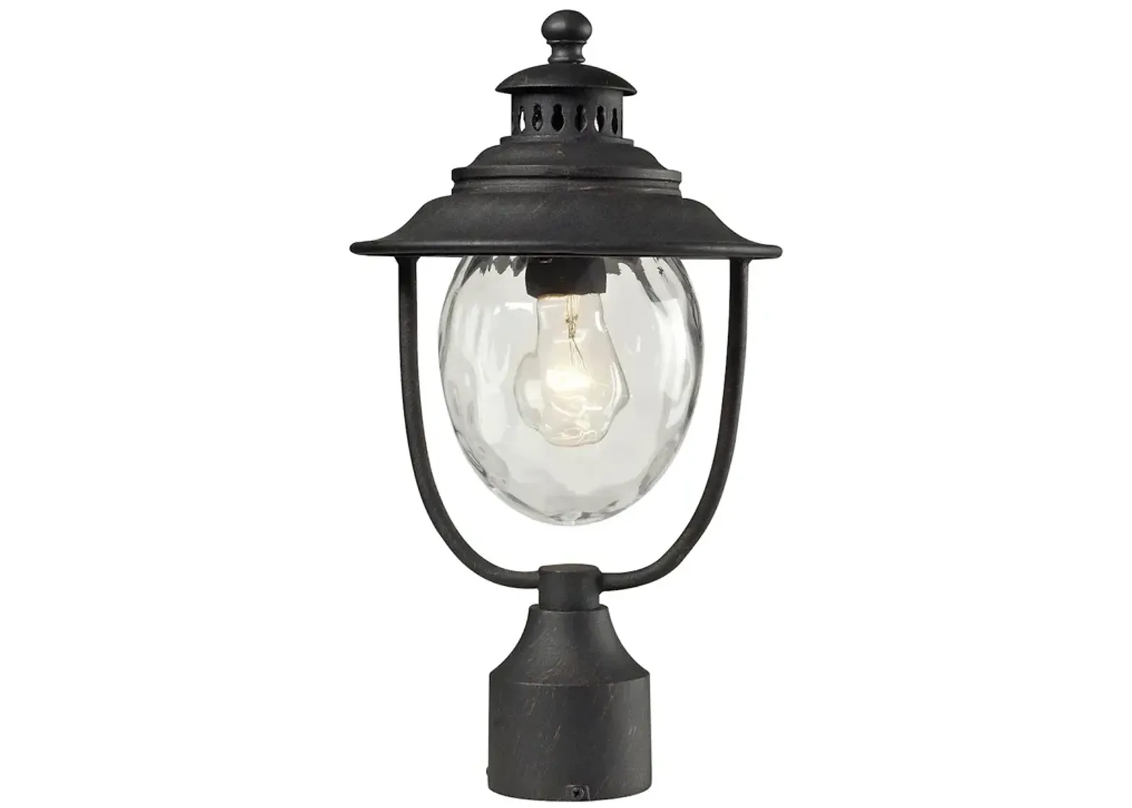 Searsport 15" High 1-Light Outdoor Post Light - Weathered Charcoal