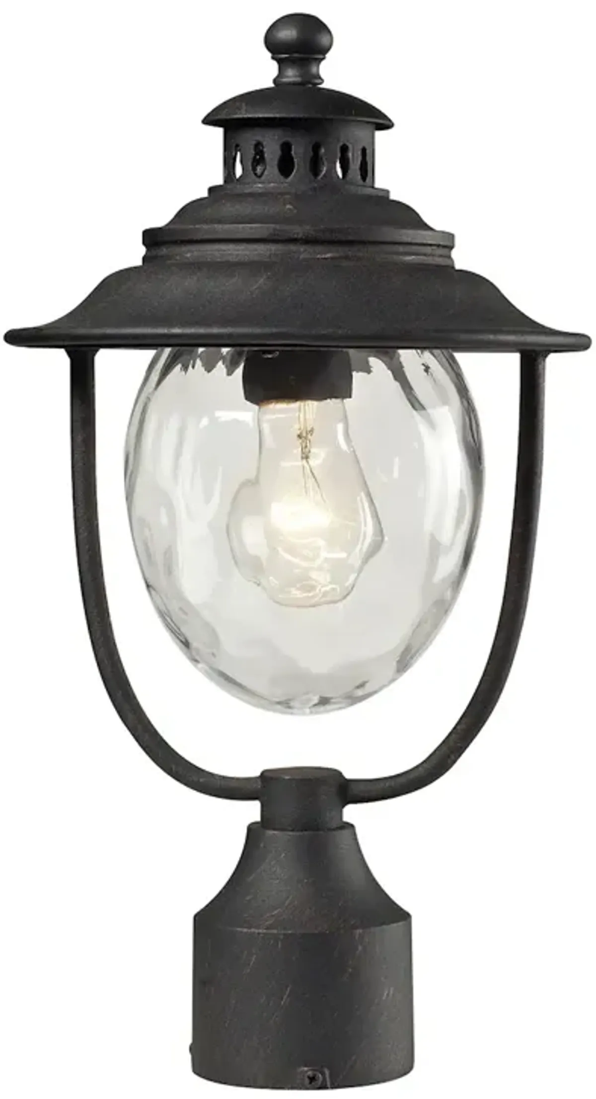 Searsport 15" High 1-Light Outdoor Post Light - Weathered Charcoal