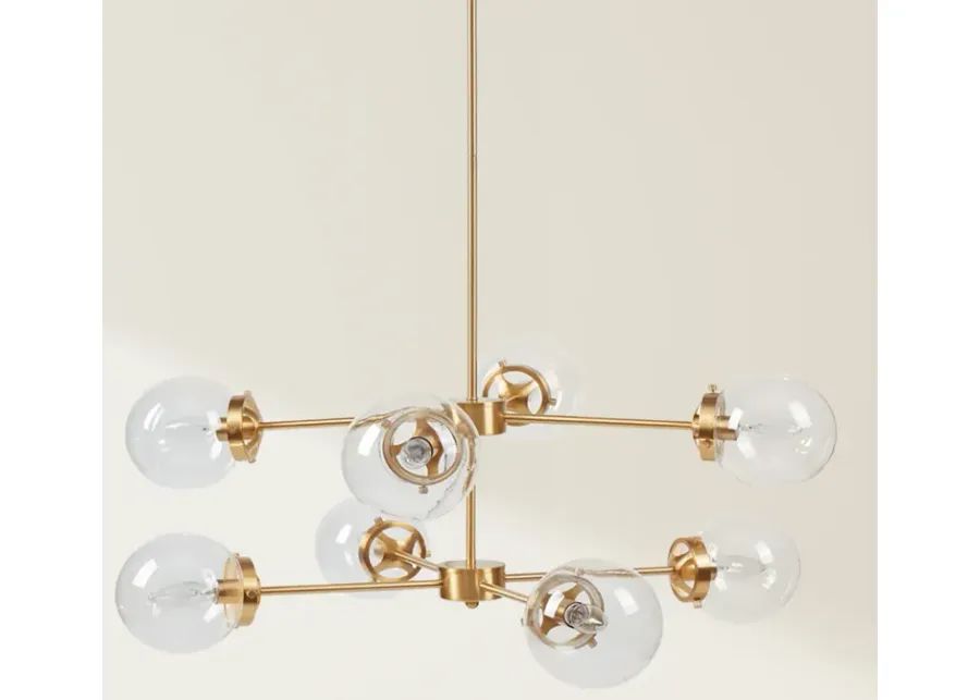 8-Light Metal Chandelier with Globe Bulbs