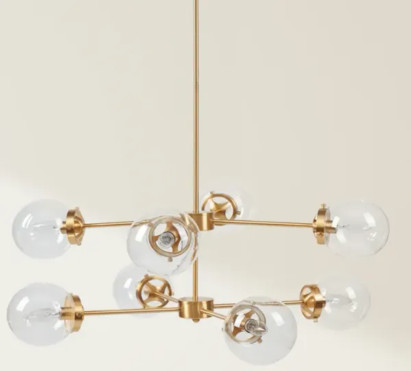 8-Light Metal Chandelier with Globe Bulbs