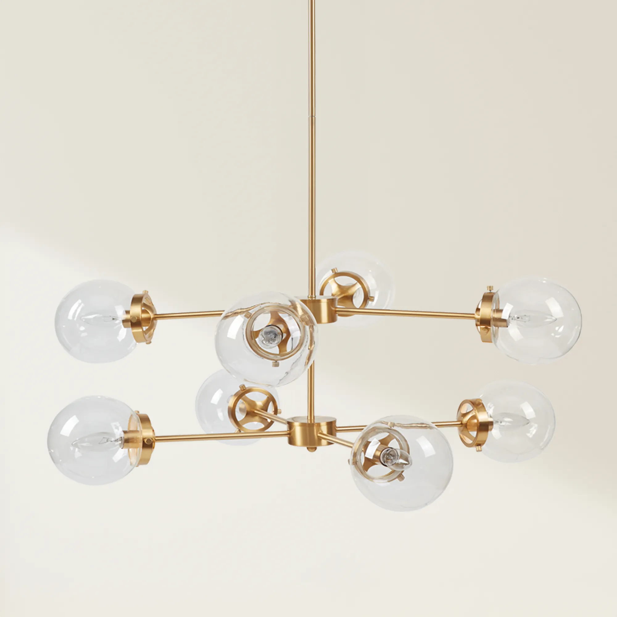 8-Light Metal Chandelier with Globe Bulbs