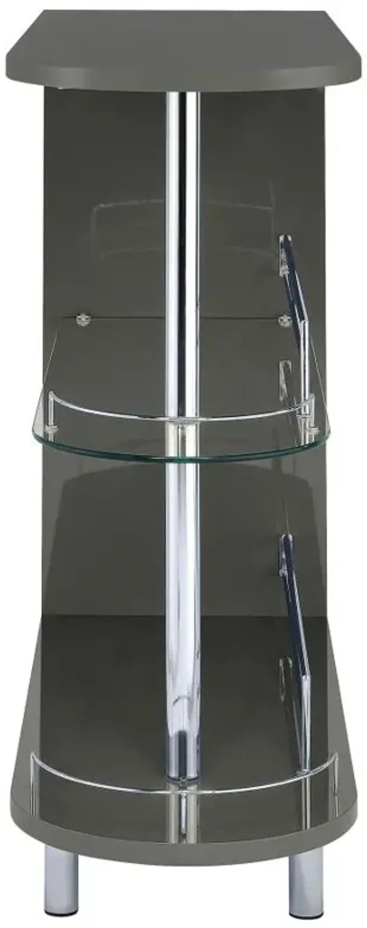 Adolfo 3-tier Bar Table Glossy Grey and Clear