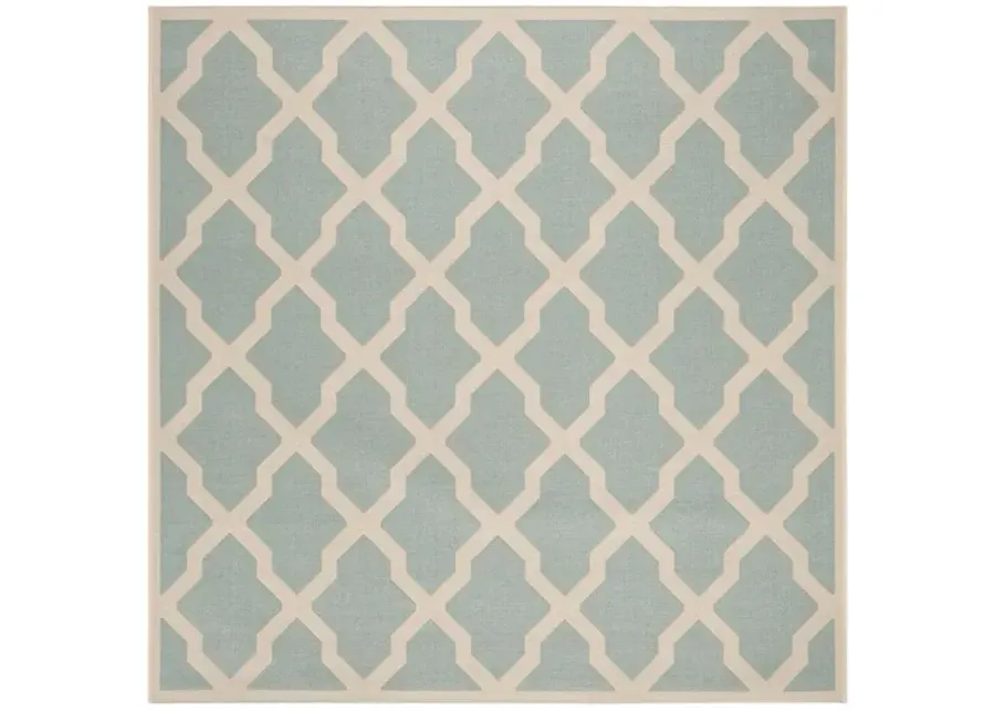 Safavieh BEACH HOUSE Collection BHS122K-6SQ Aqua / Cream 6'-7" X 6'-7" Square