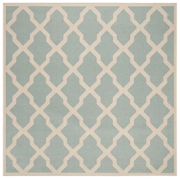 Safavieh BEACH HOUSE Collection BHS122K-6SQ Aqua / Cream 6'-7" X 6'-7" Square