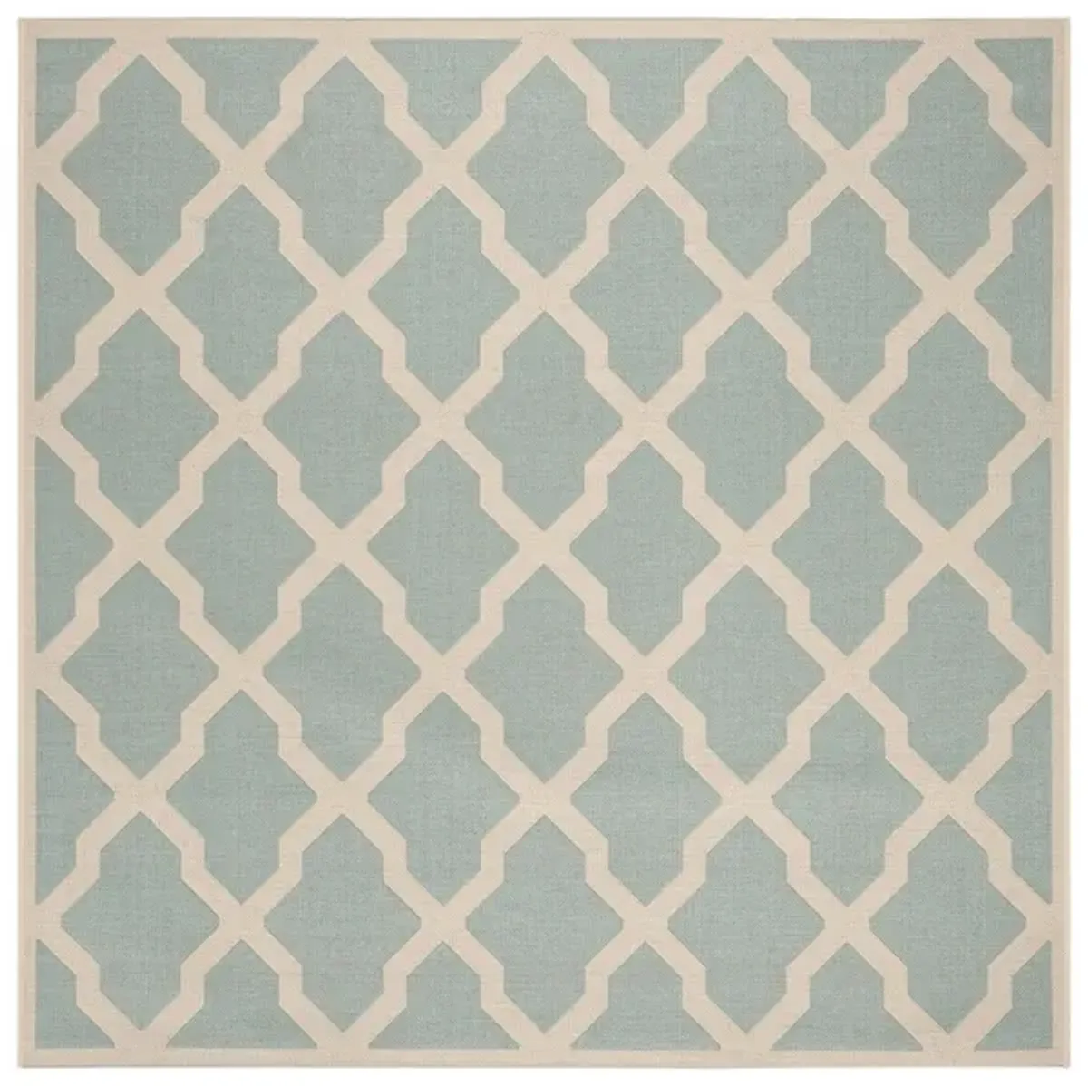 Safavieh BEACH HOUSE Collection BHS122K-6SQ Aqua / Cream 6'-7" X 6'-7" Square