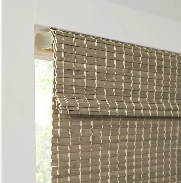Madison Park Eastfield Natural Ash Bamboo Light Filtering Roman Shade 64"L