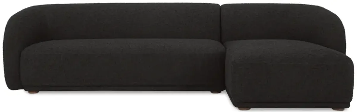 Faye Right Sectional Black Boucle