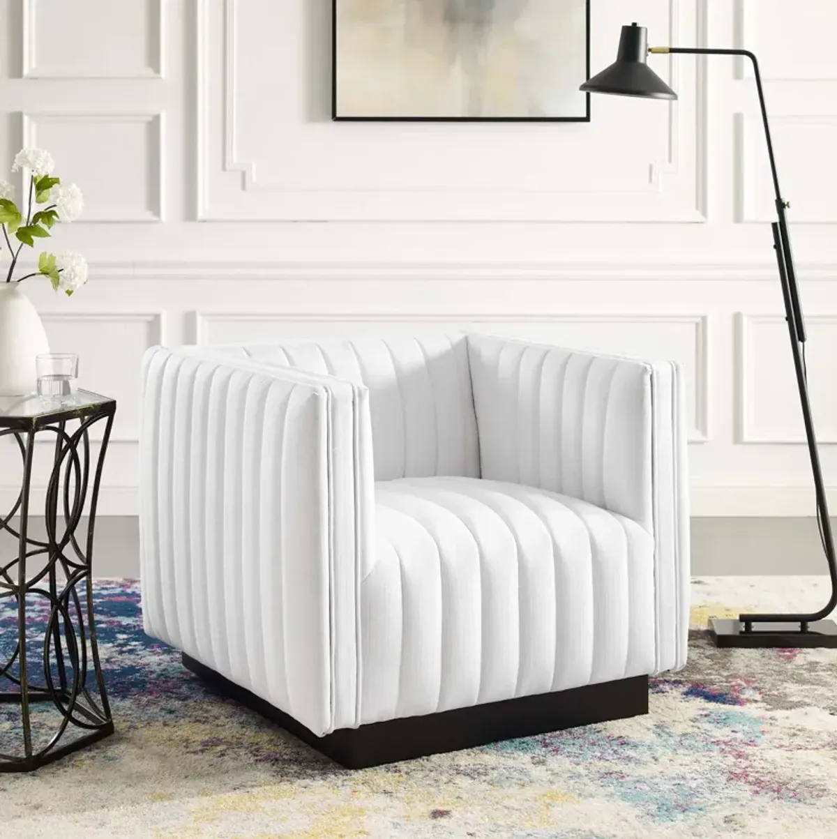 Conjure Tufted Upholstered Fabric Armchair