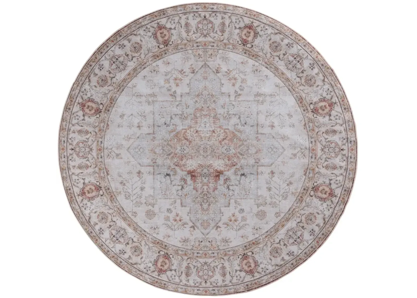 TUCSON 105 M/W S/R LIGHT GREY  9' x 9' Round Round Rug