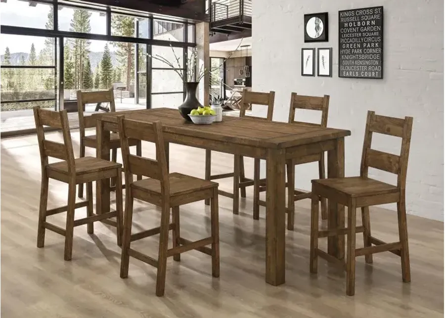 Coleman 7-piece Counter Height Dining Set Rustic Golden Brown