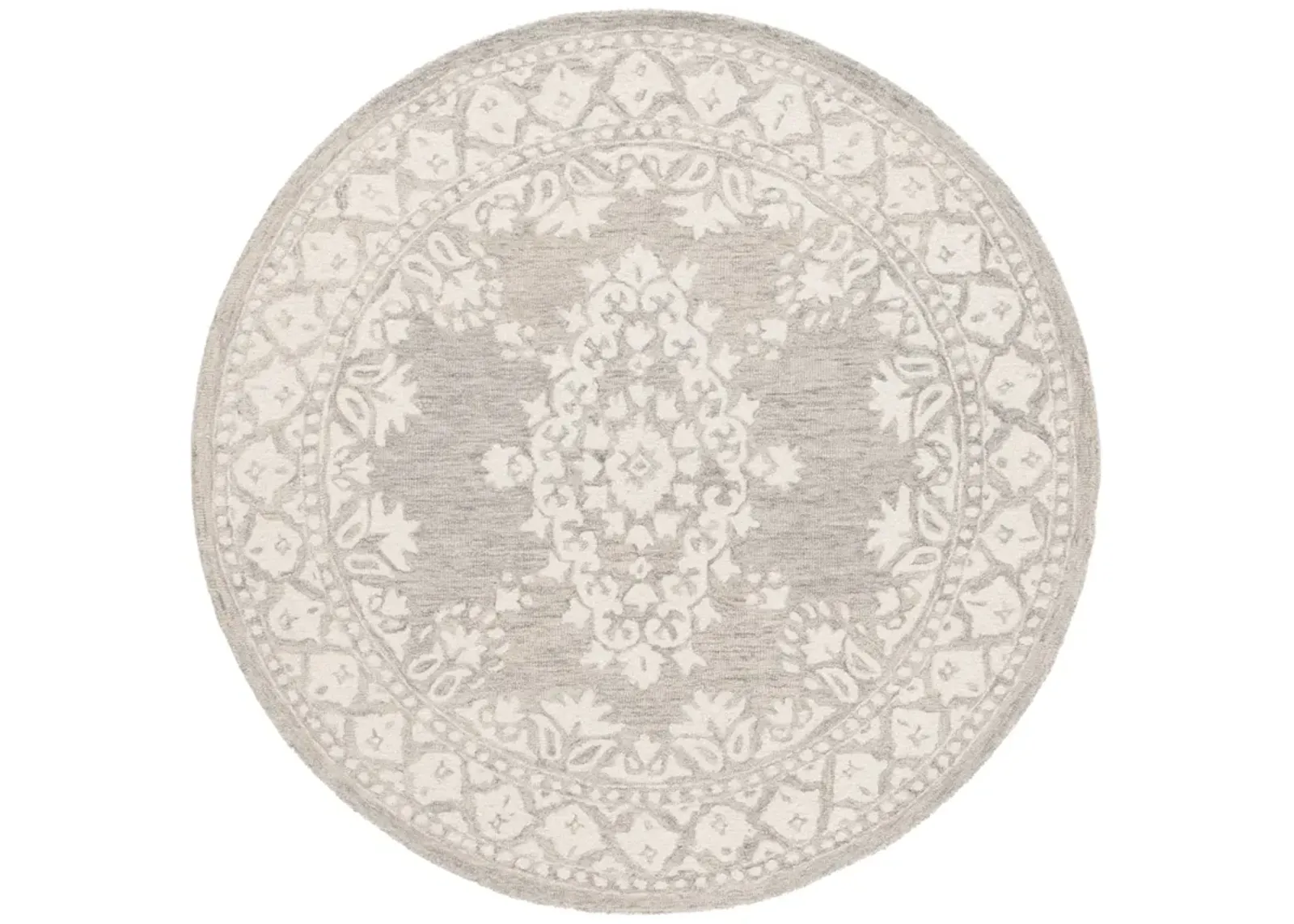 EBONY 650 GREY  6' x 6' Round Round Rug