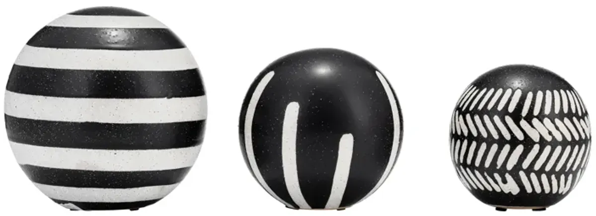 Cer, S/3 4/5/6", Tribal Orbs, Blk/ivory