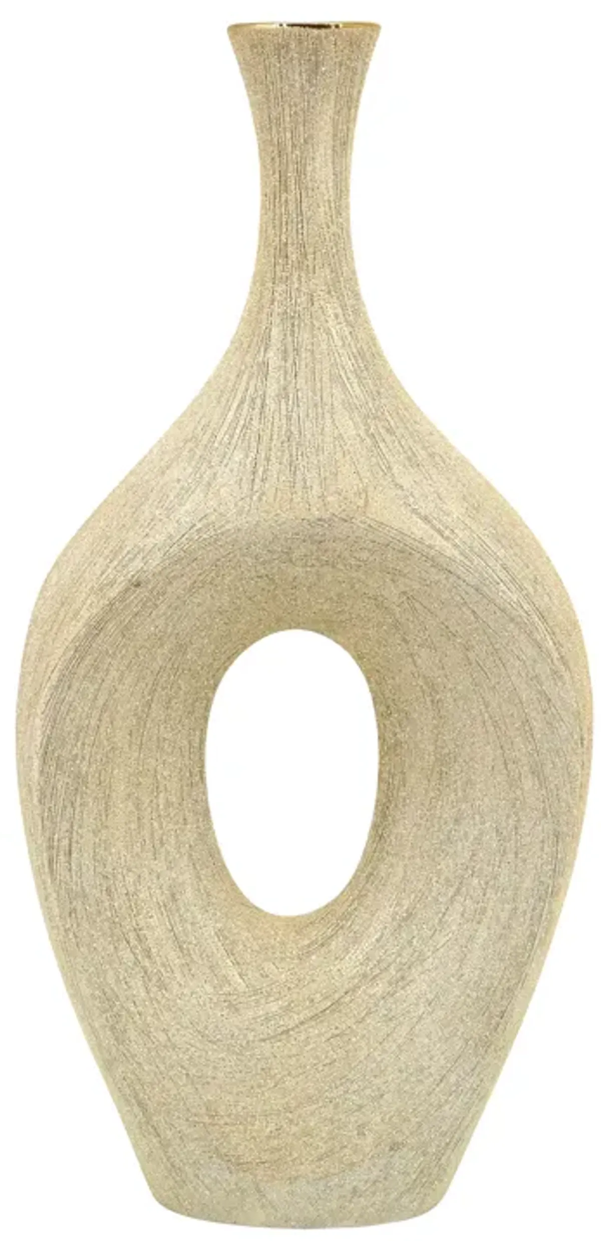 Cer, 19" Beaded Open Cut Vase, Champ