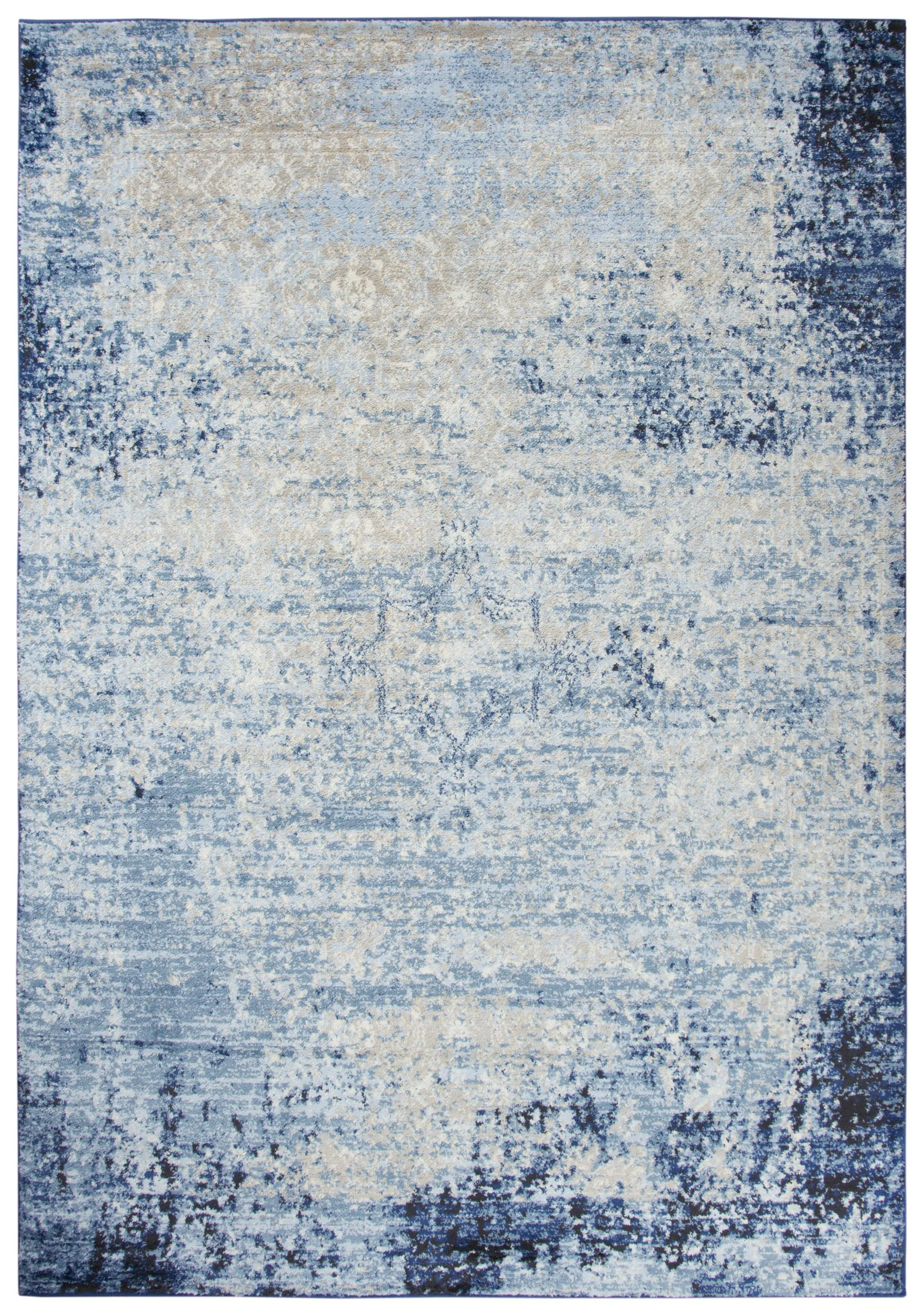 Encore Blue Traditional Overdye Polypropylene 5'2" x 7'3" Rectangle Rug