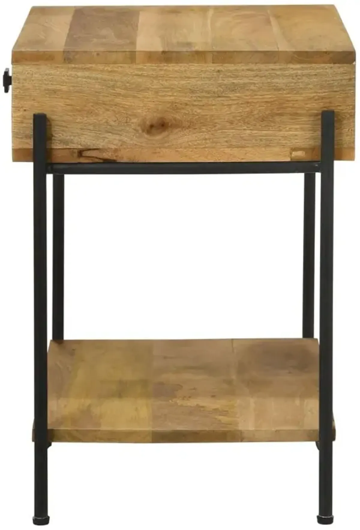 Aaliyah 1-Drawer Accent Table with Open Shelf Natural Mango And Black