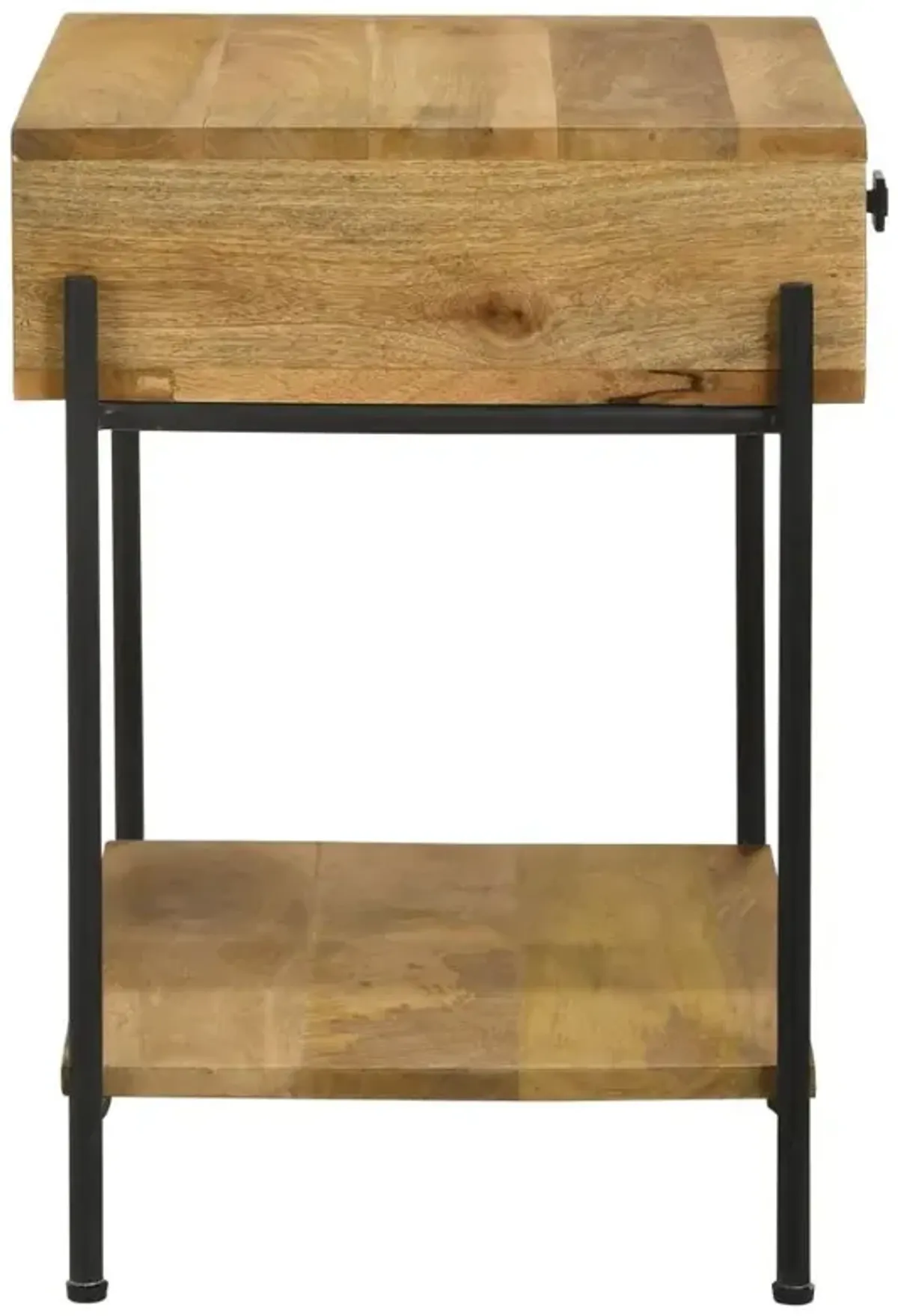 Aaliyah 1-Drawer Accent Table with Open Shelf Natural Mango And Black