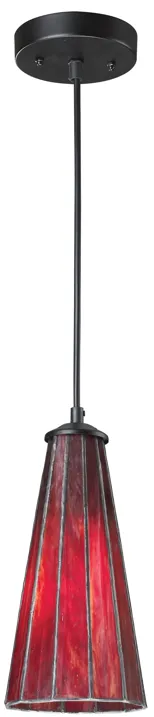 Lumino 5" Wide 1-Light Mini Pendant - Inferno Red