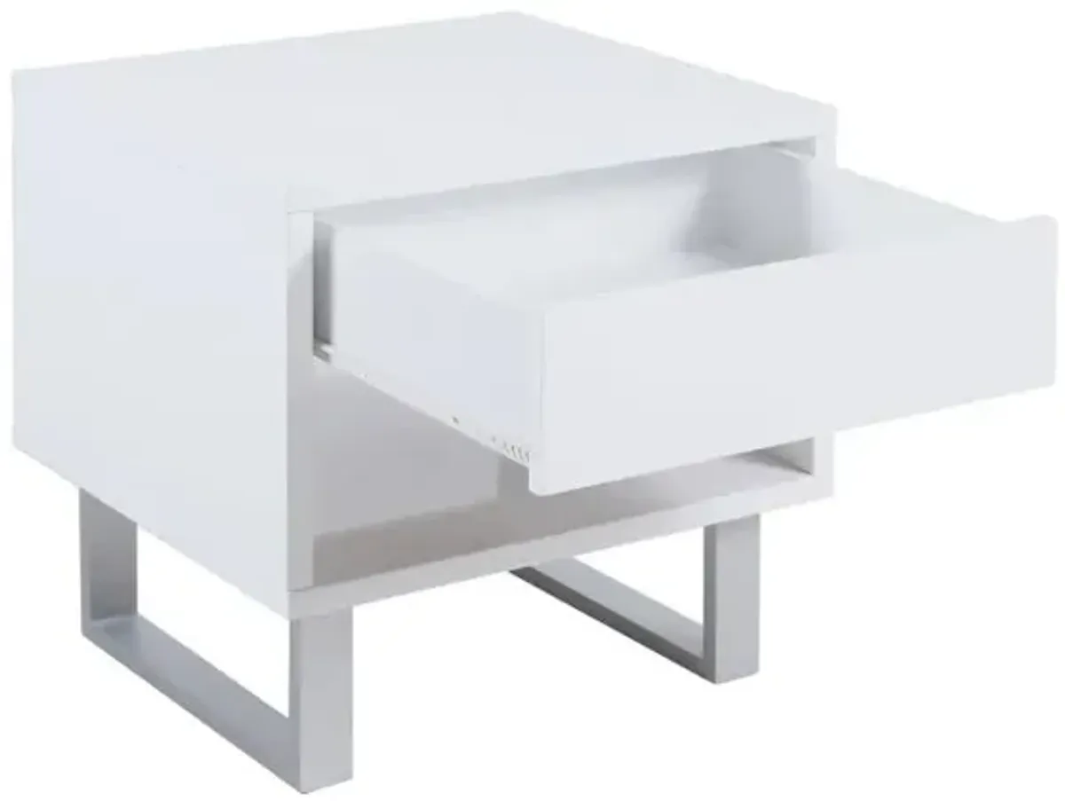 Atchison 1-drawer End Table High Glossy White