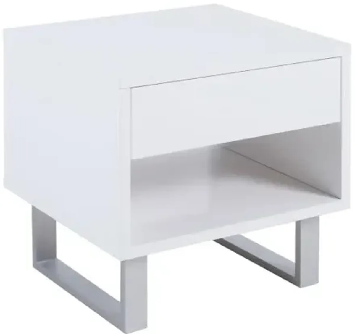 Atchison 1-drawer End Table High Glossy White