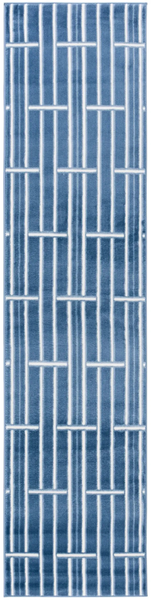 GROOVE 118 BLUE  2'-3' x 8' Runner Rug