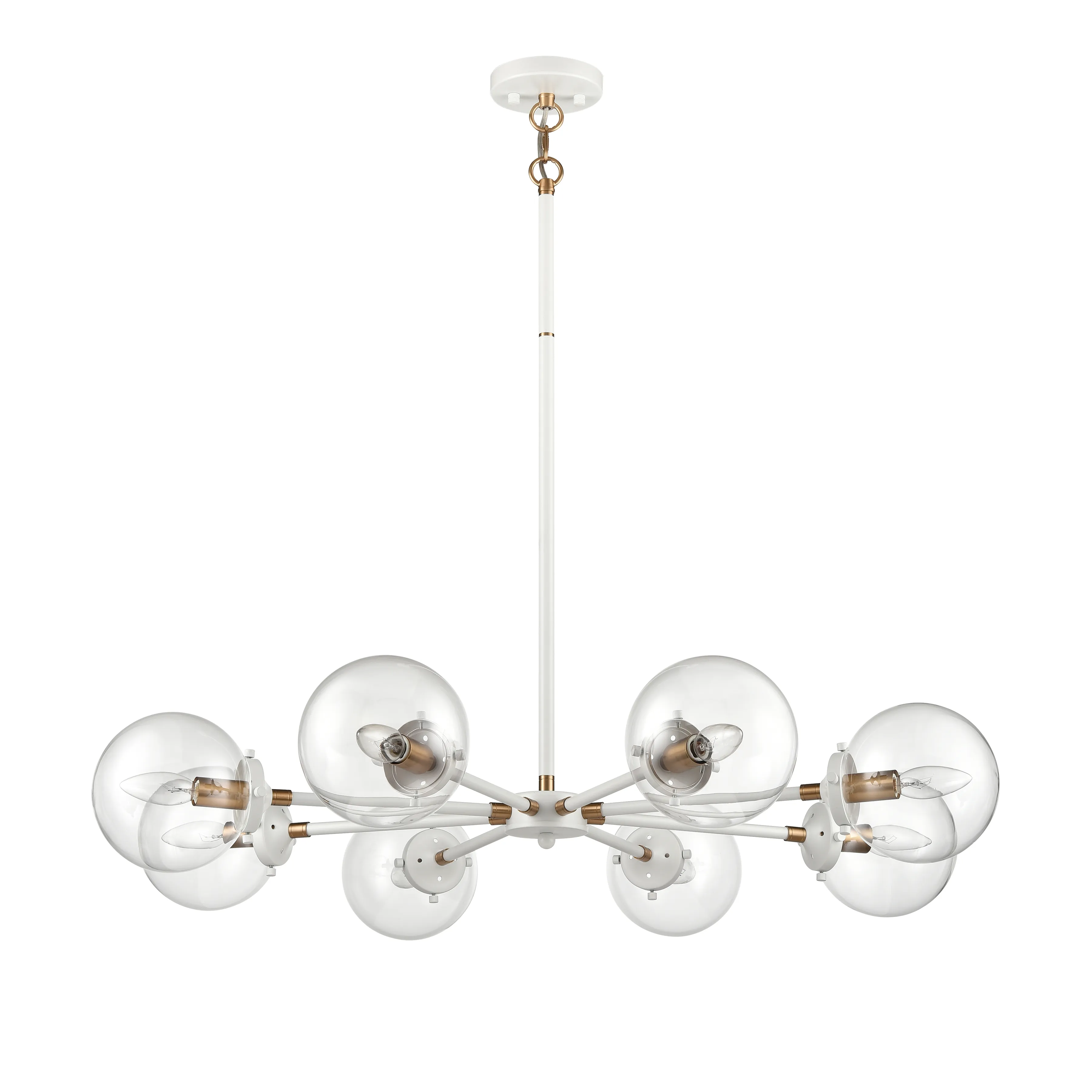 Boudreaux 36" Wide 8-Light Chandelier - Matte White