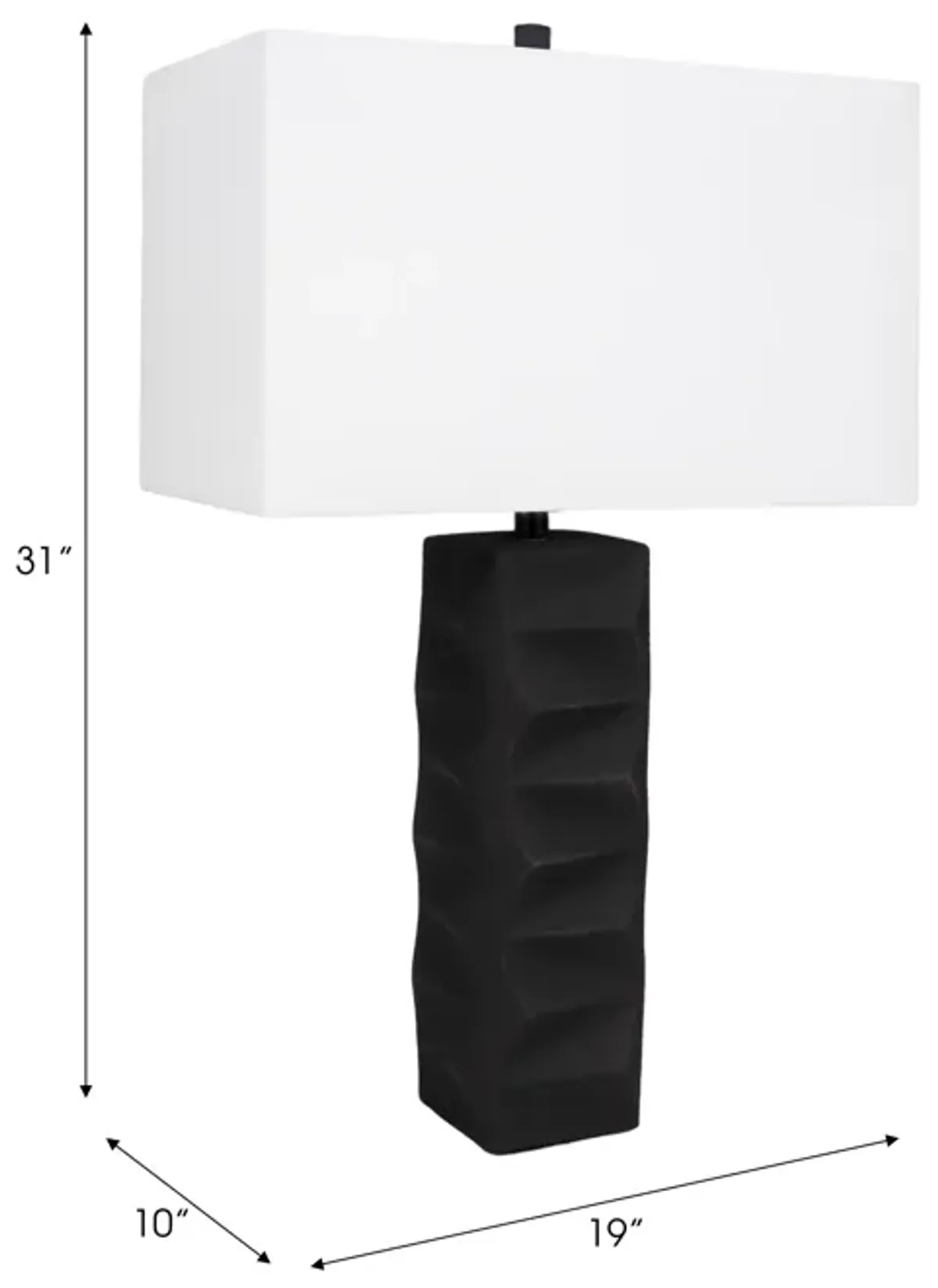 31" Tall Contemporary Table Lamp, Black