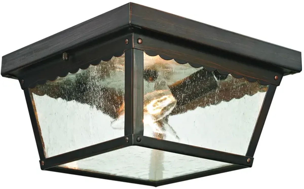 Springfield 10" Wide 2-Light Outdoor Flush Mount - Hazelnut Bronze