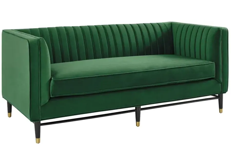 Devote Channel Tufted Performance Velvet Loveseat