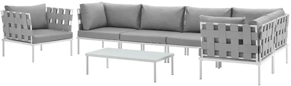 Harmony 7 Piece Outdoor Patio Aluminum Sectional Sofa Set