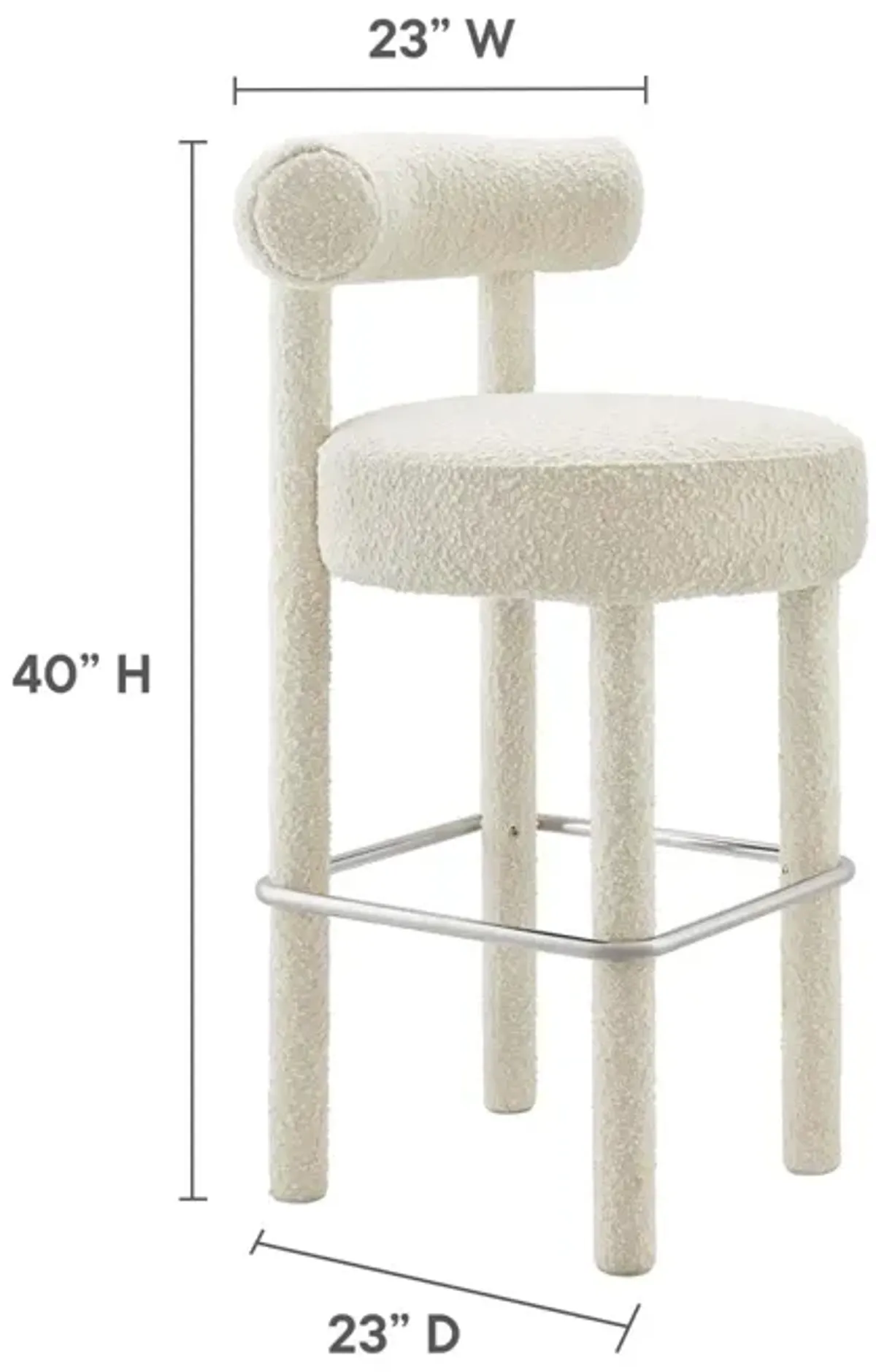 Toulouse Boucle Fabric Barstool