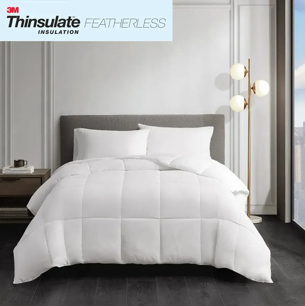 Sleep Philosophy Year Round Warmth White Cotton Down Alternative Featherless Comforter