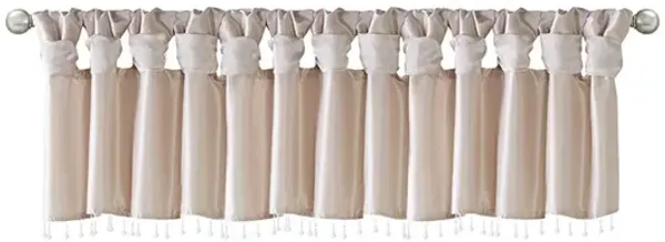 Madison Park Emilia Blush Lightweight Faux Silk Valance With Beads
