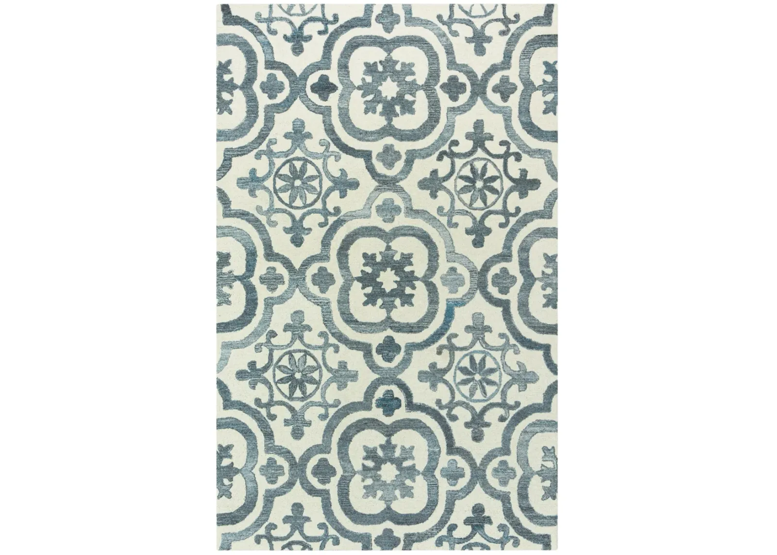 Matrix Blue Scroll Wool/Recycled Polyester 8'6" x 11'6" Rectangle Rug